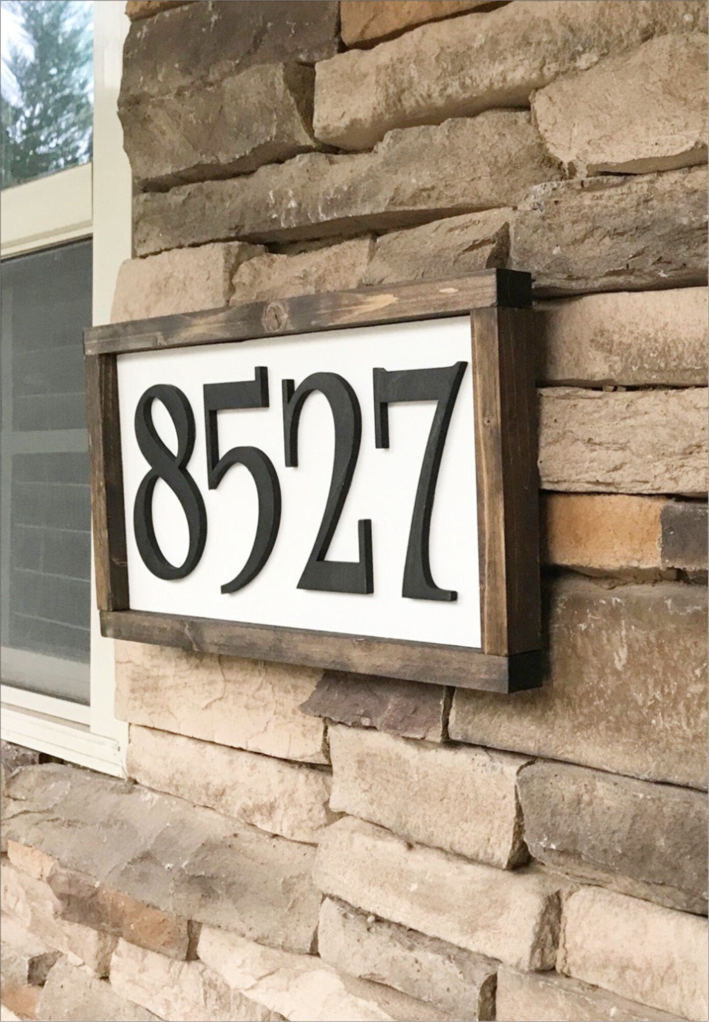 Personalized Farmhouse Style House Number Sign
