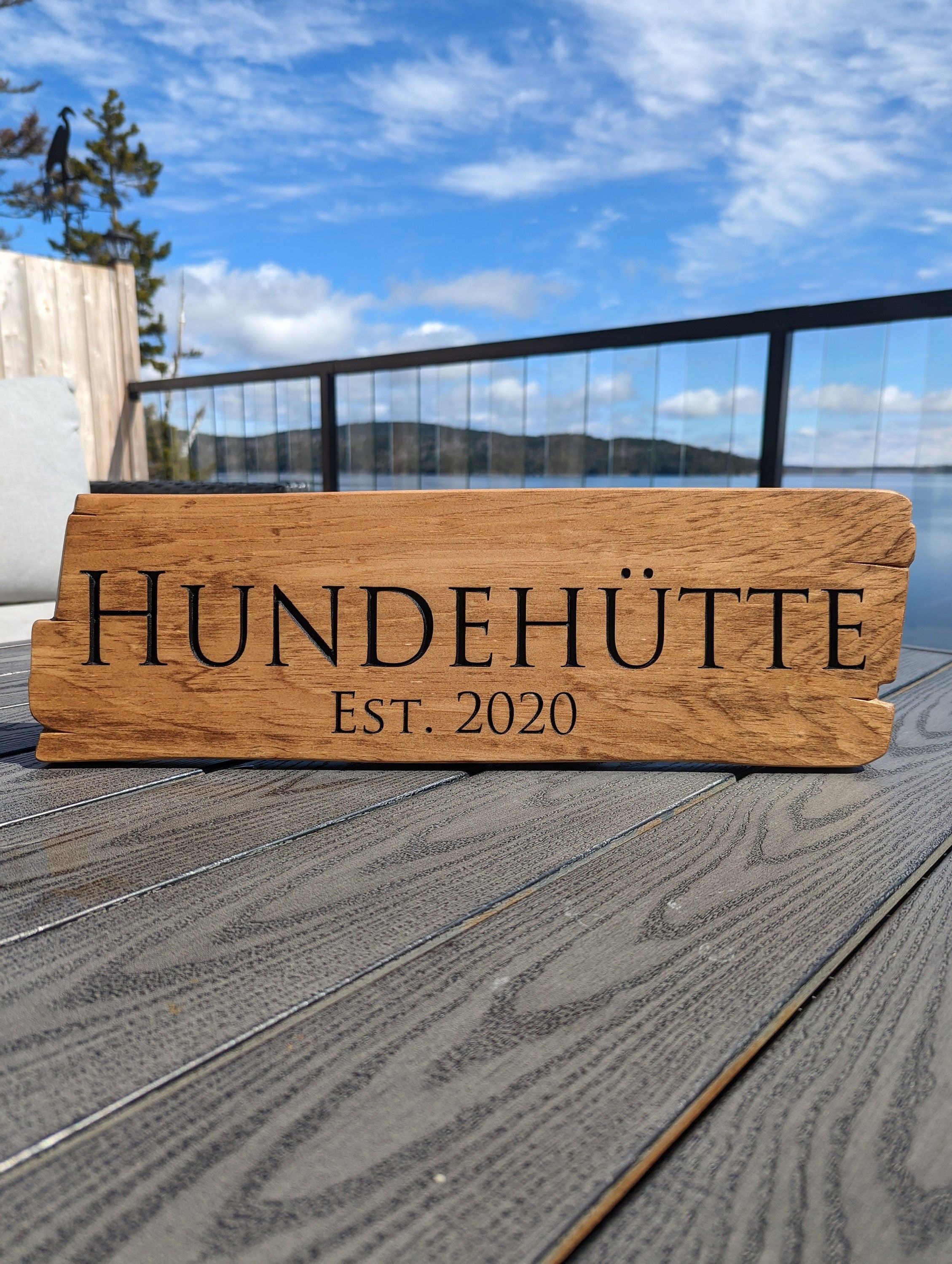 Personalized rustic carved outdoor sign
