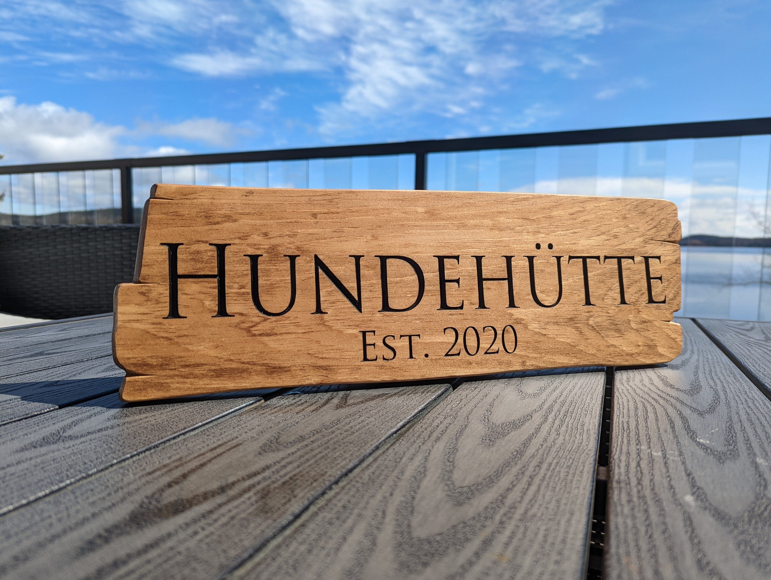 Personalized rustic carved outdoor sign