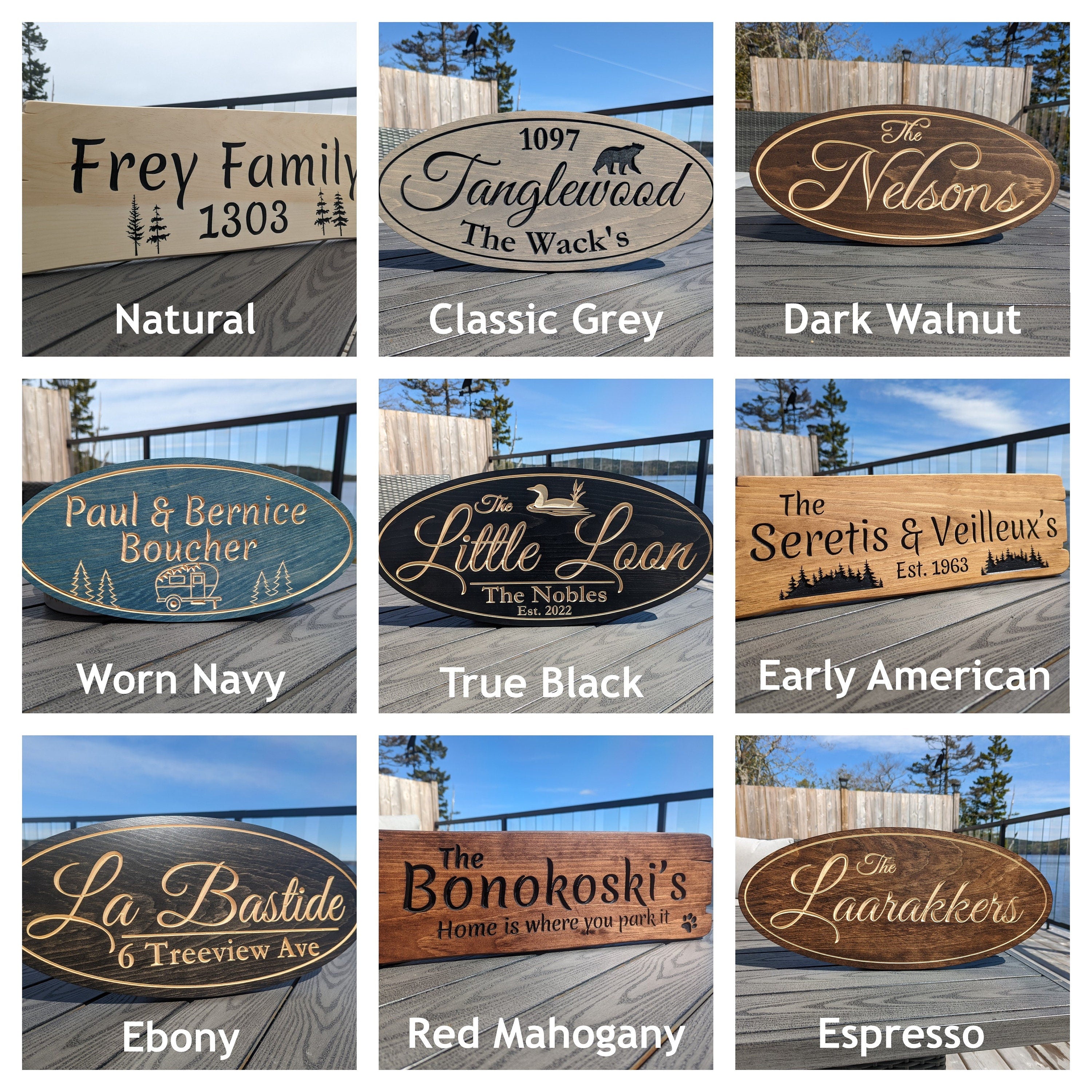 Personalized rustic carved outdoor sign