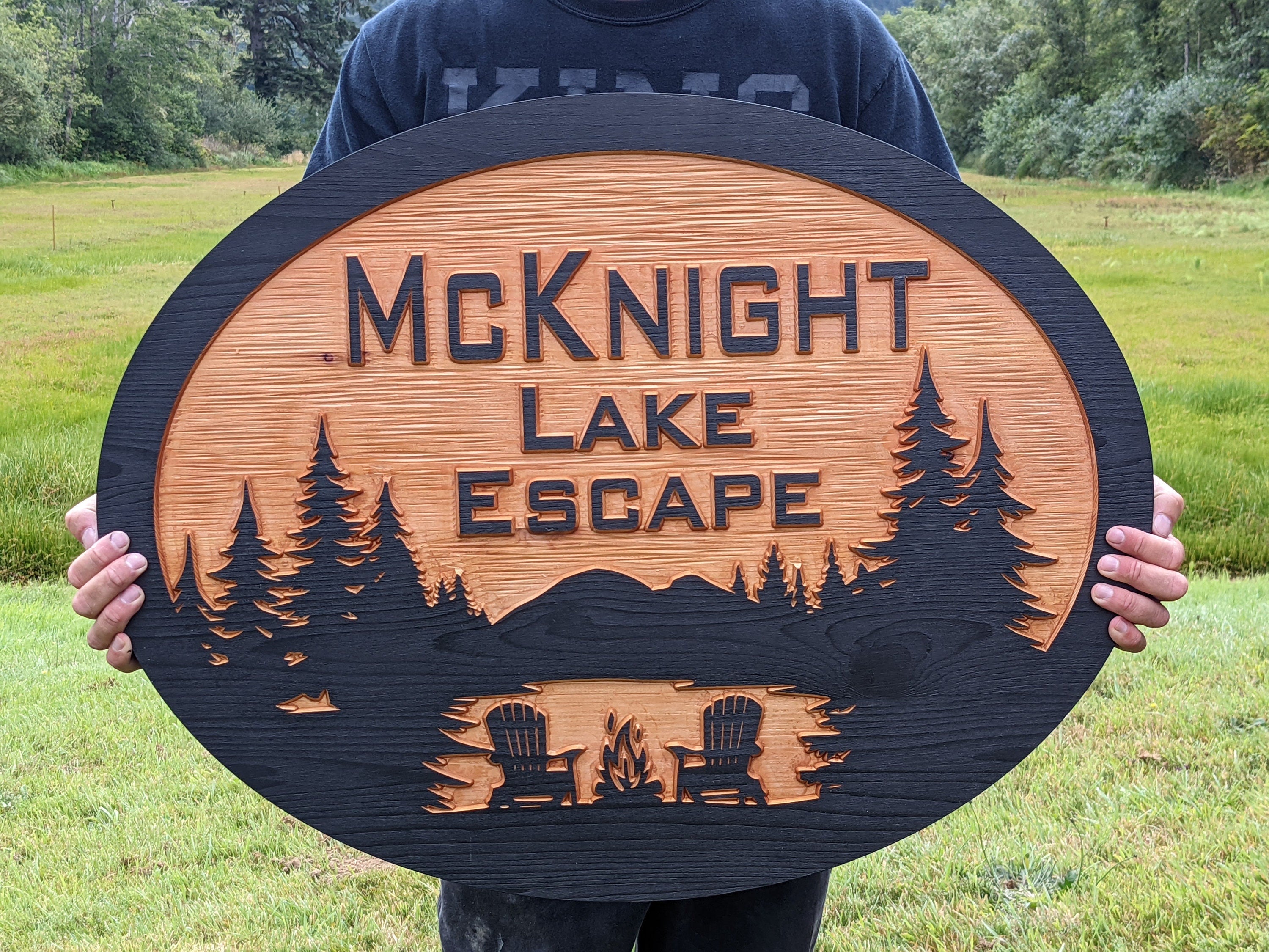 Personalized Exterior Family name sign engraved