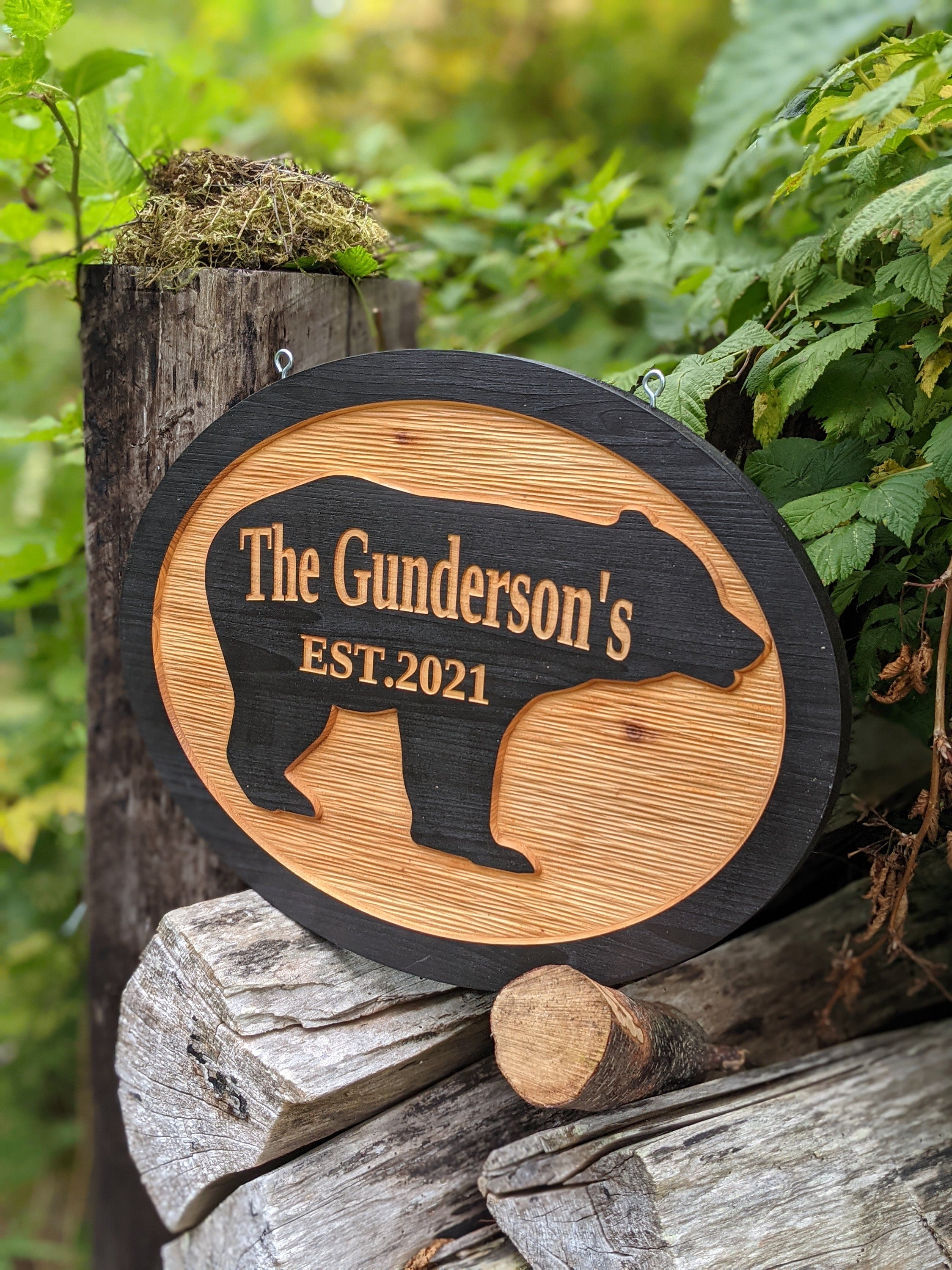 Personalized Exterior Family name sign engraved