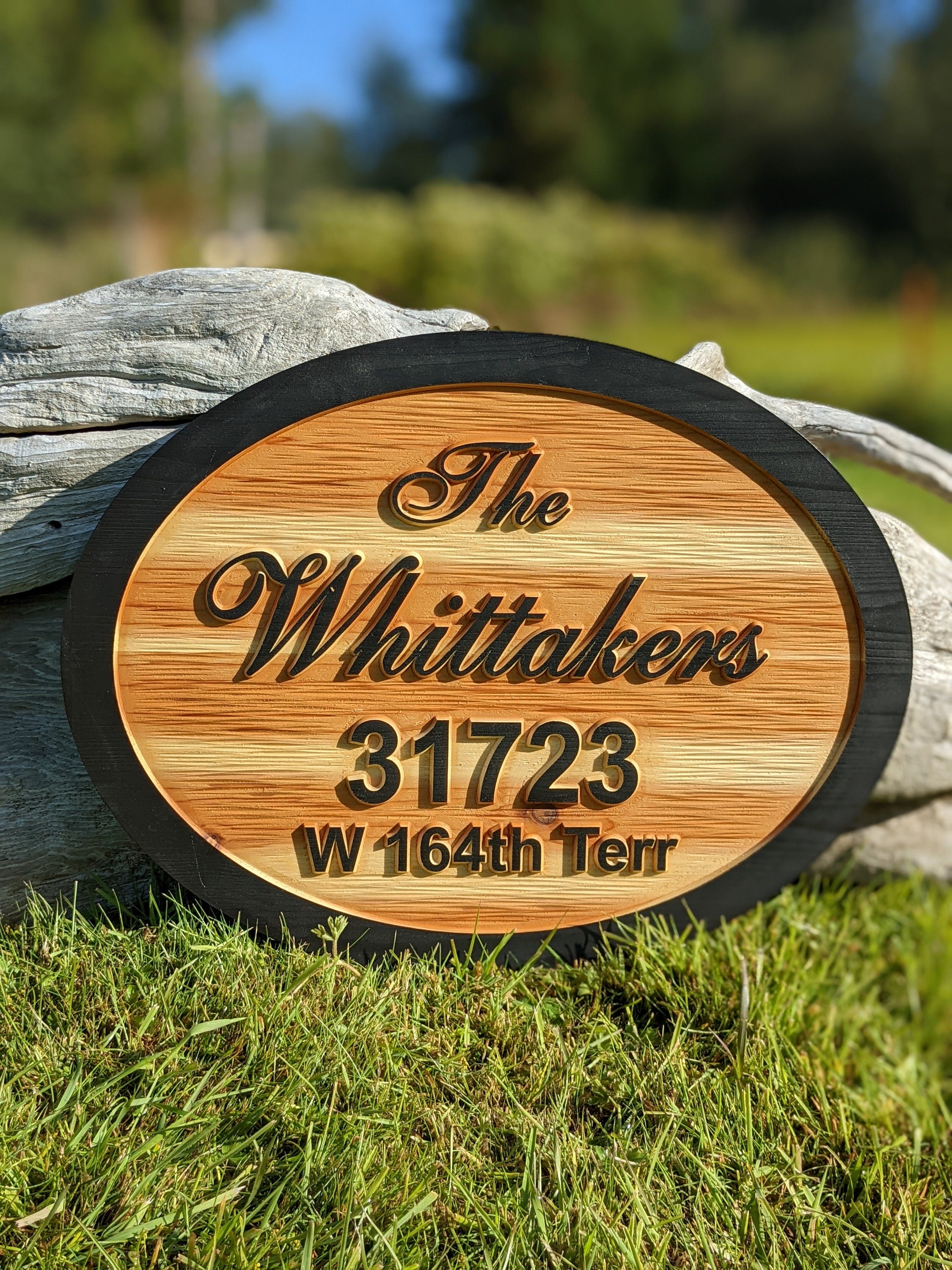 Personalized Exterior Family name sign engraved