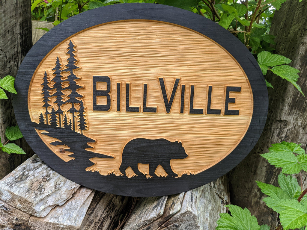 Personalized Exterior Family name sign engraved