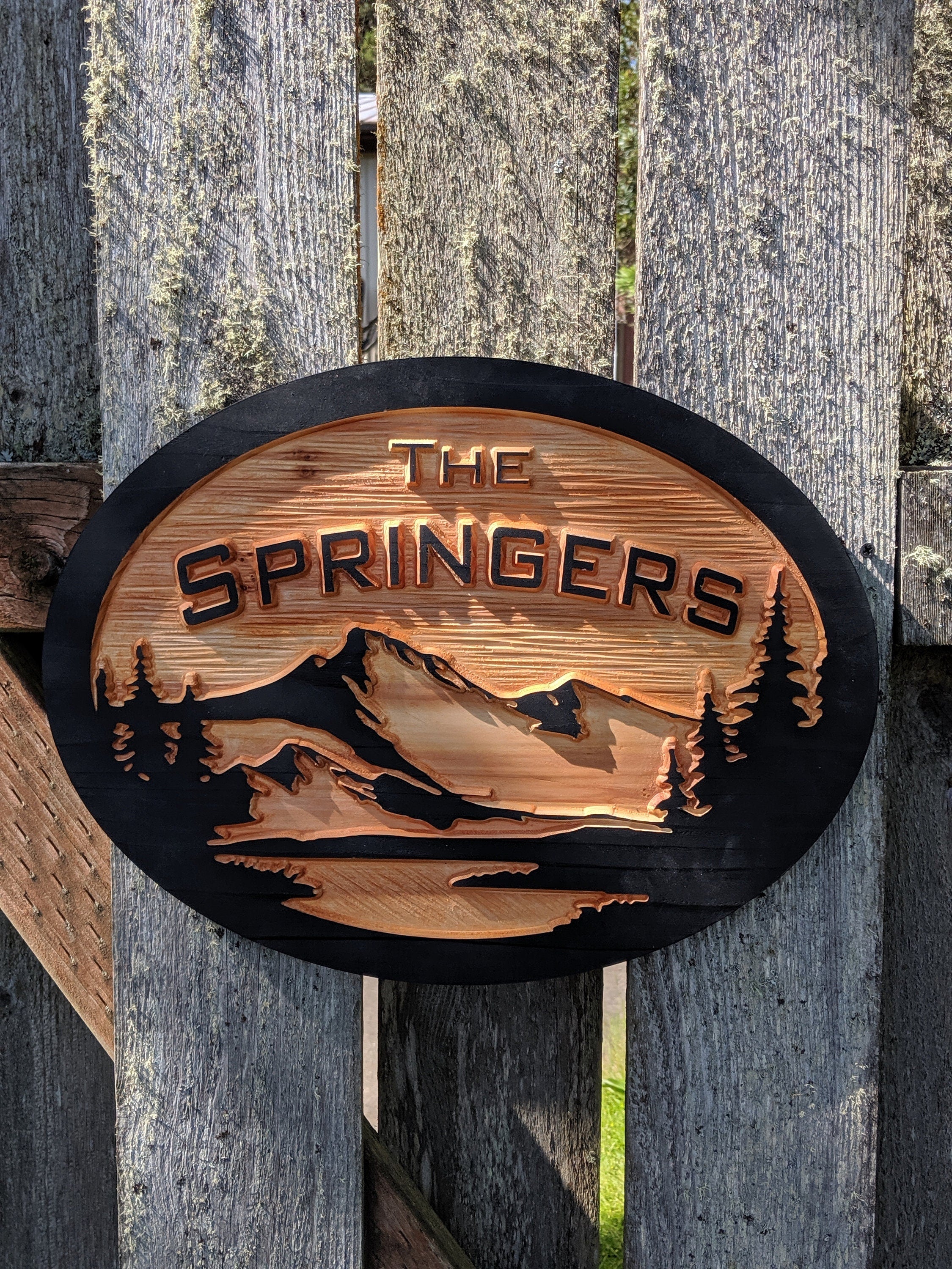 Personalized Exterior Family name sign engraved