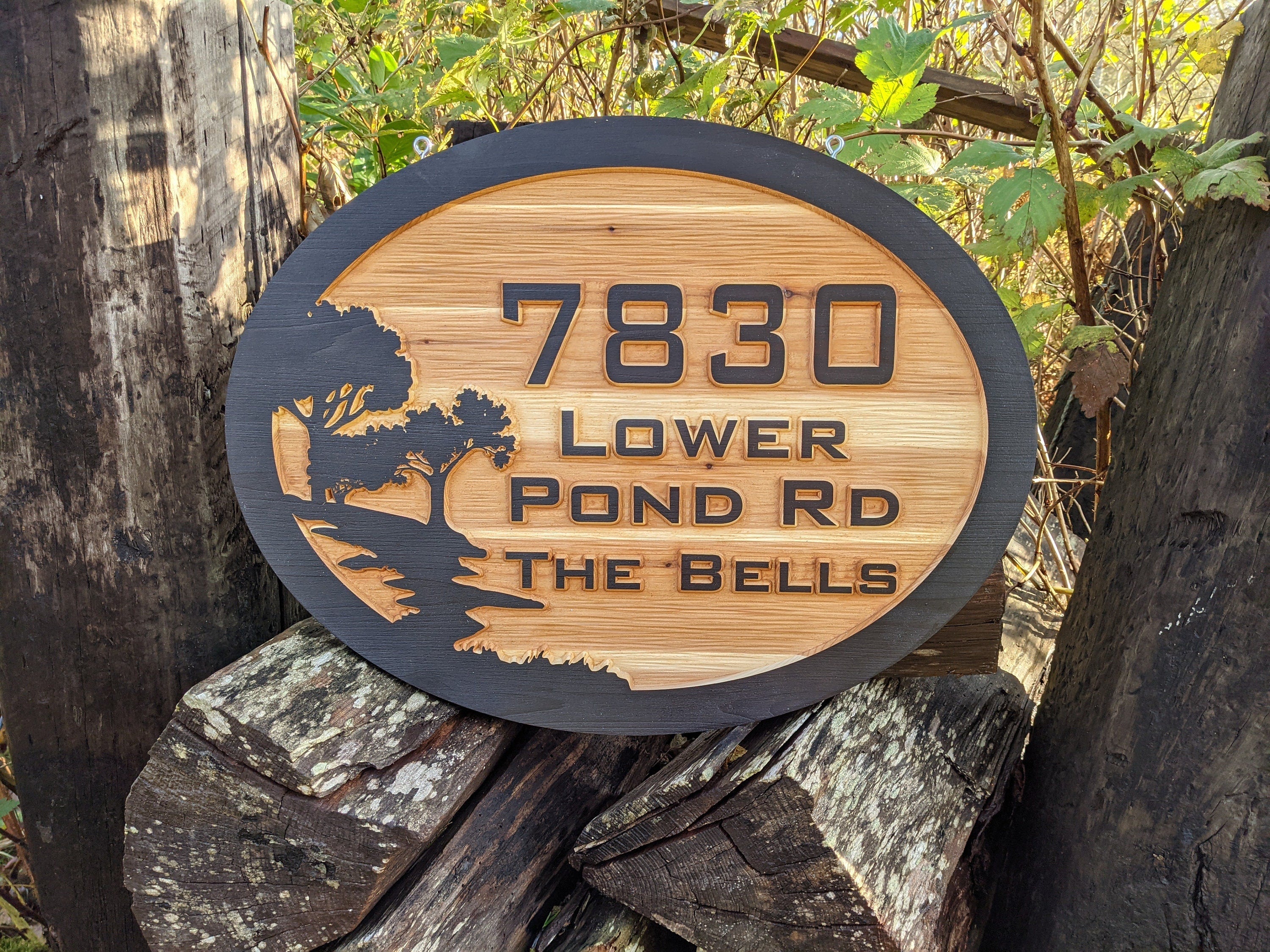 Personalized Exterior Family name sign engraved