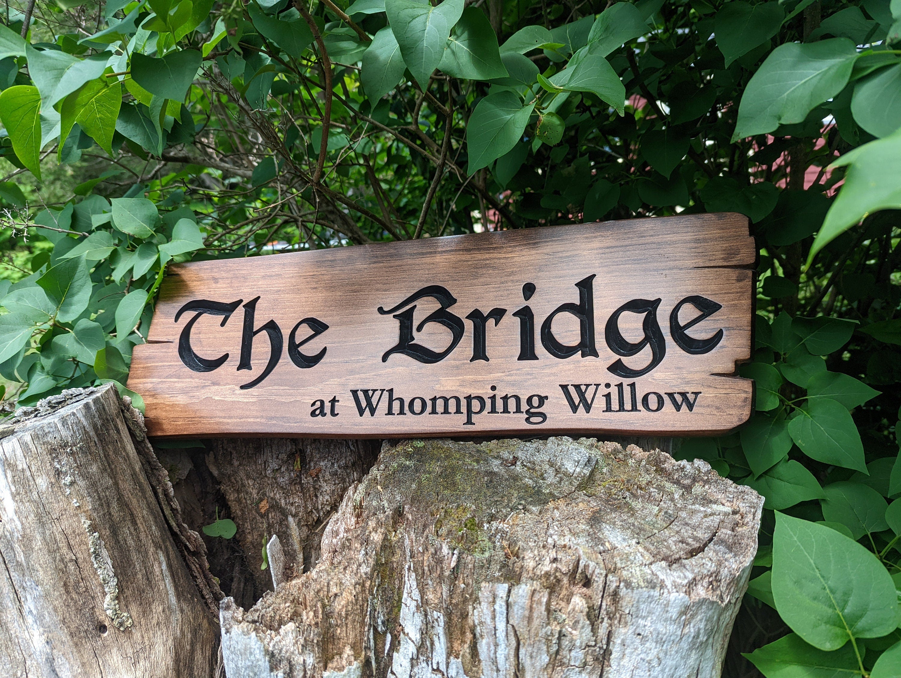 Personalized rustic carved outdoor sign