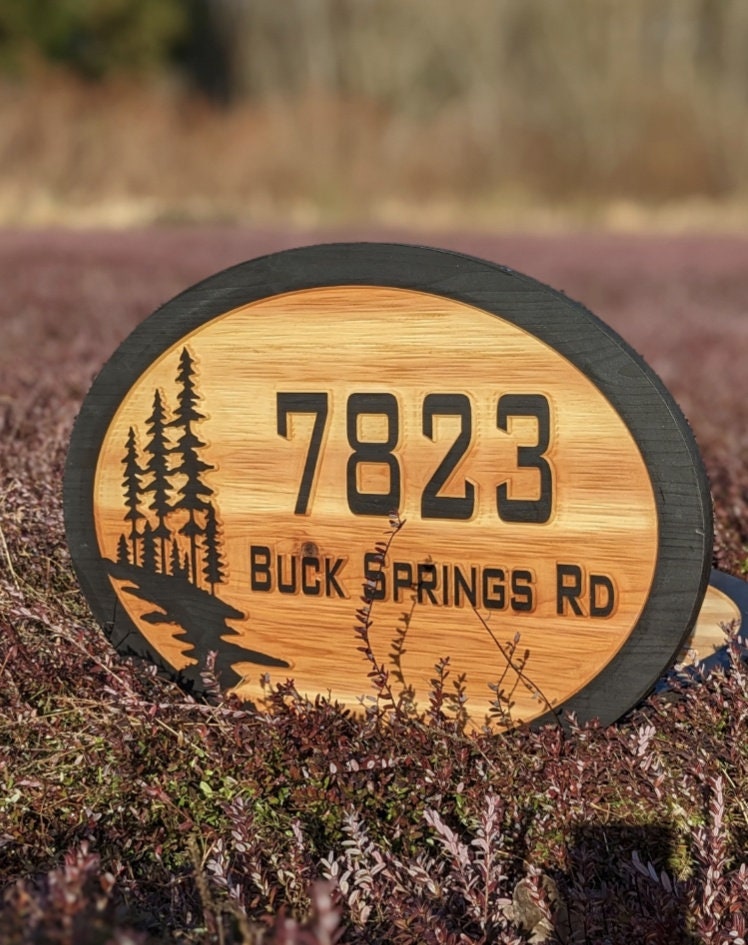 Personalized Carved wood address sign