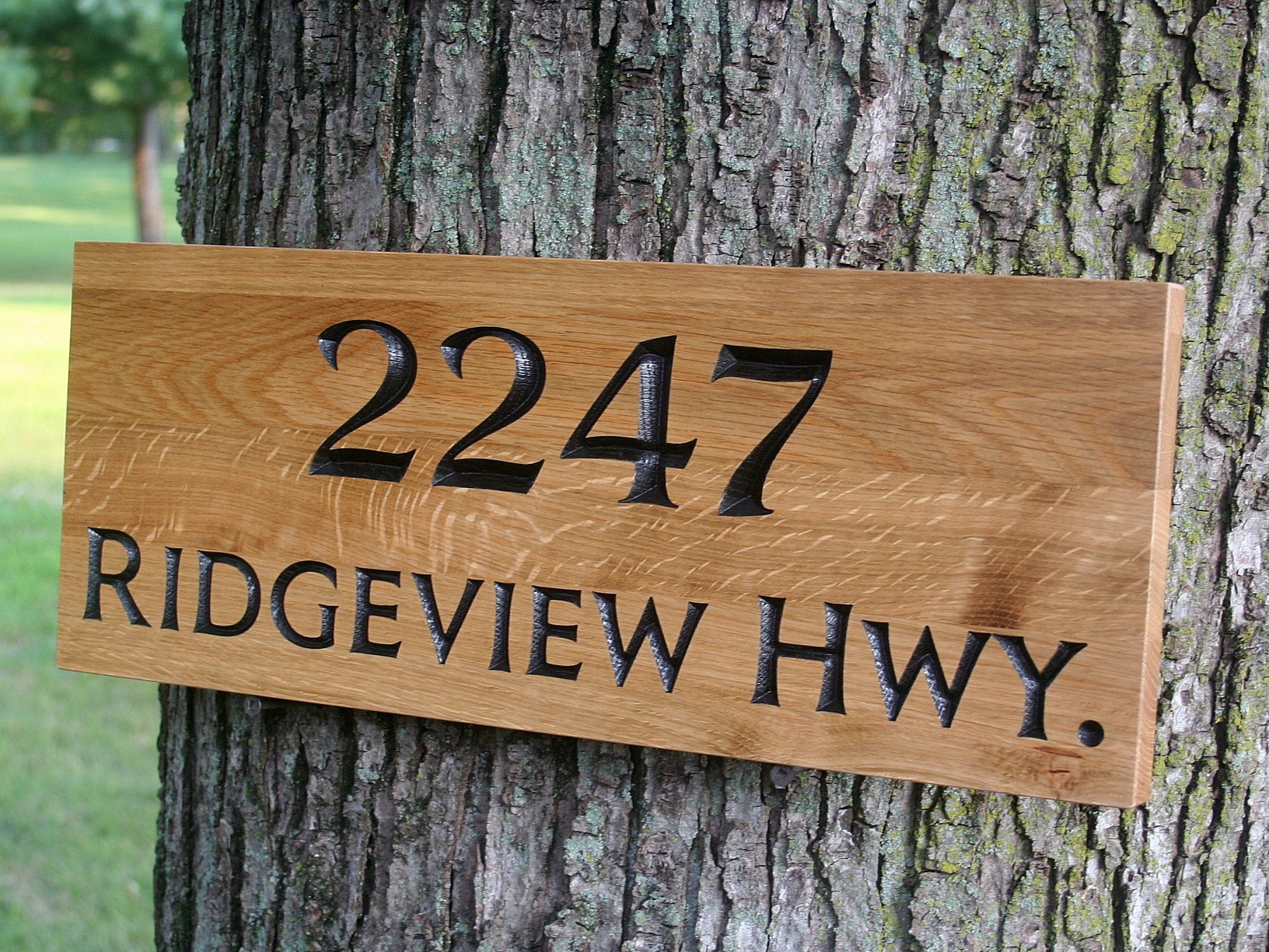 Custom Carved Outdoor Wooden Address Sign
