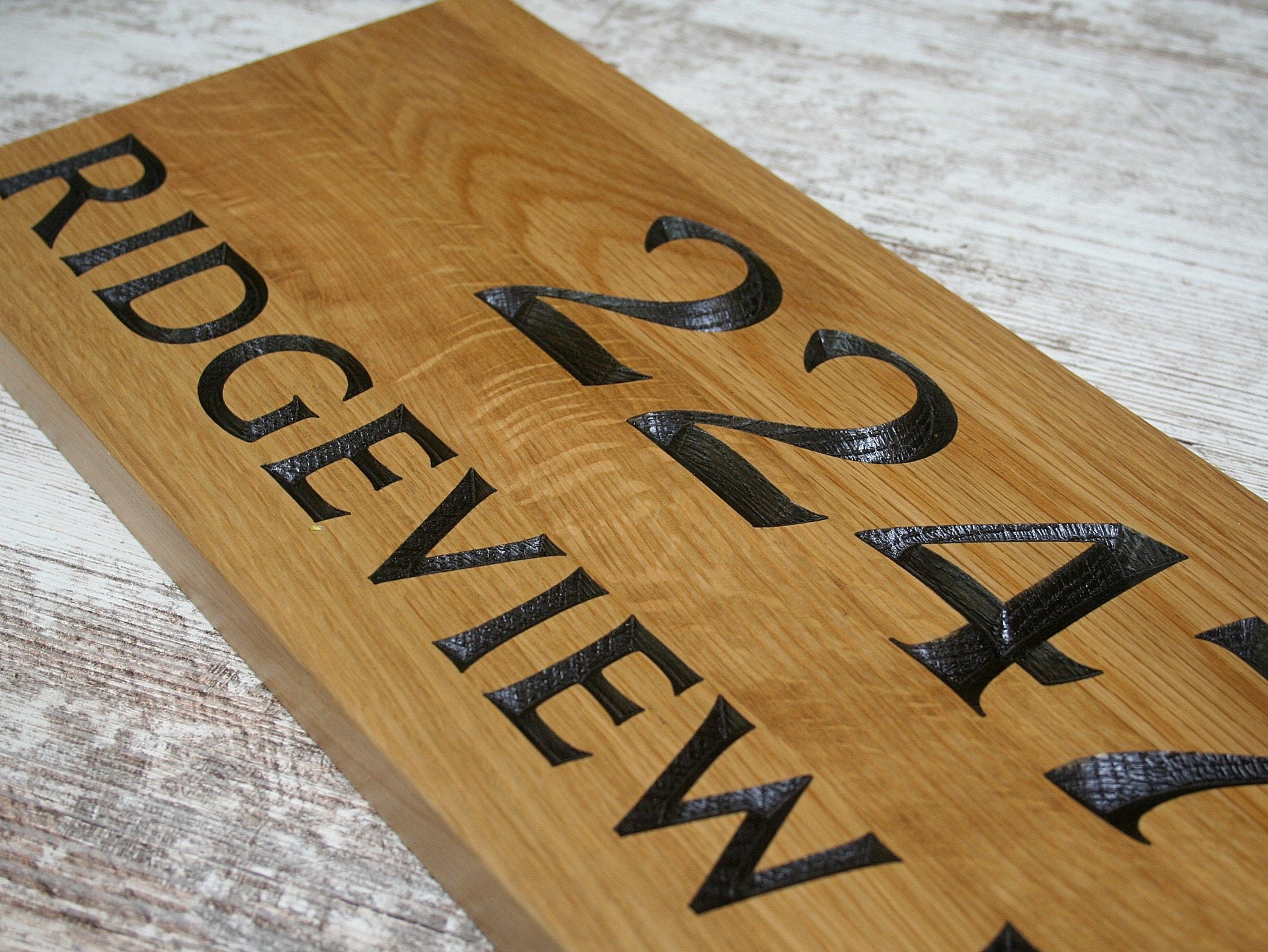 Custom Carved Outdoor Wooden Address Sign