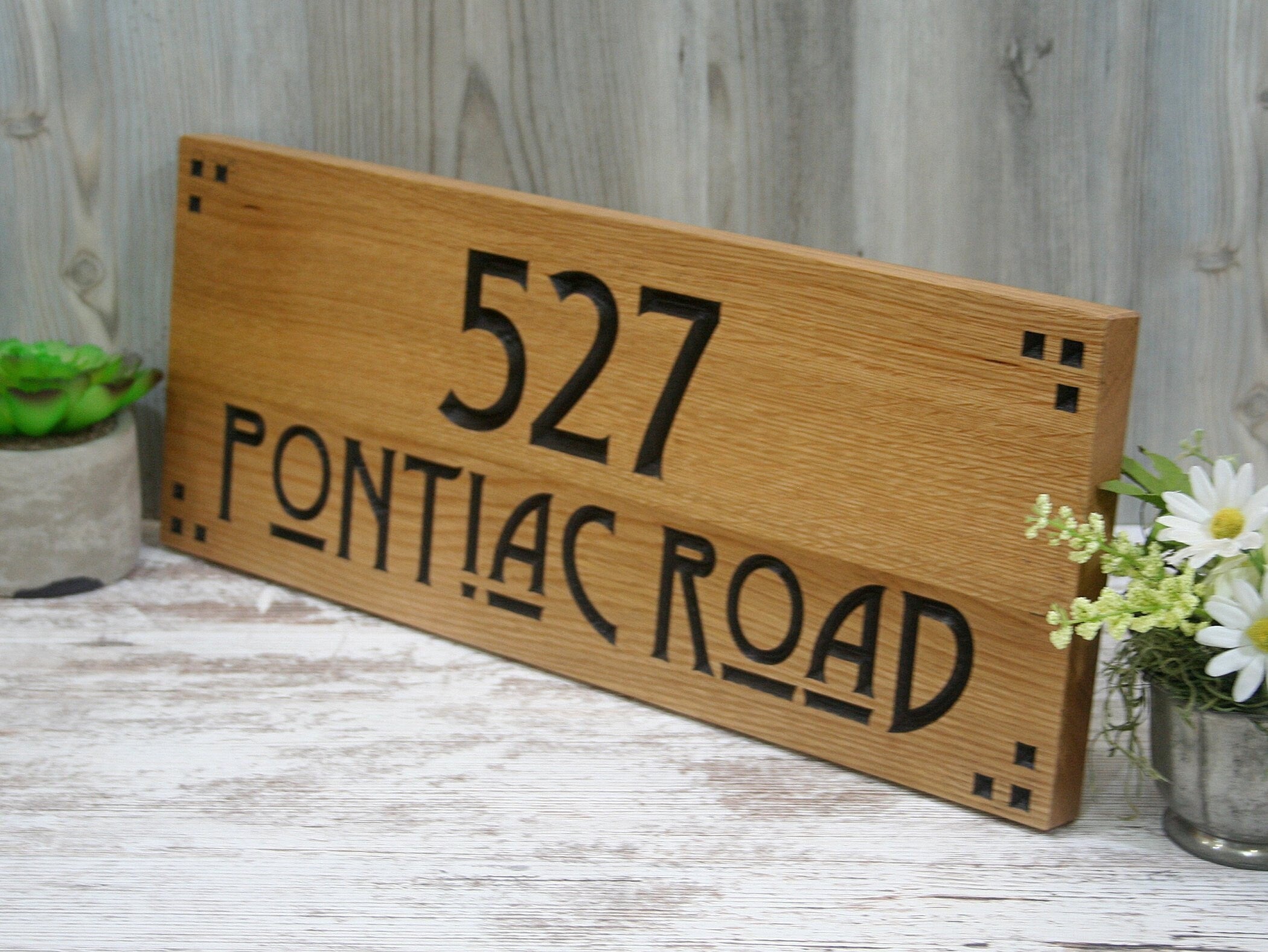 Personalized Outdoor Wooden Address Sign