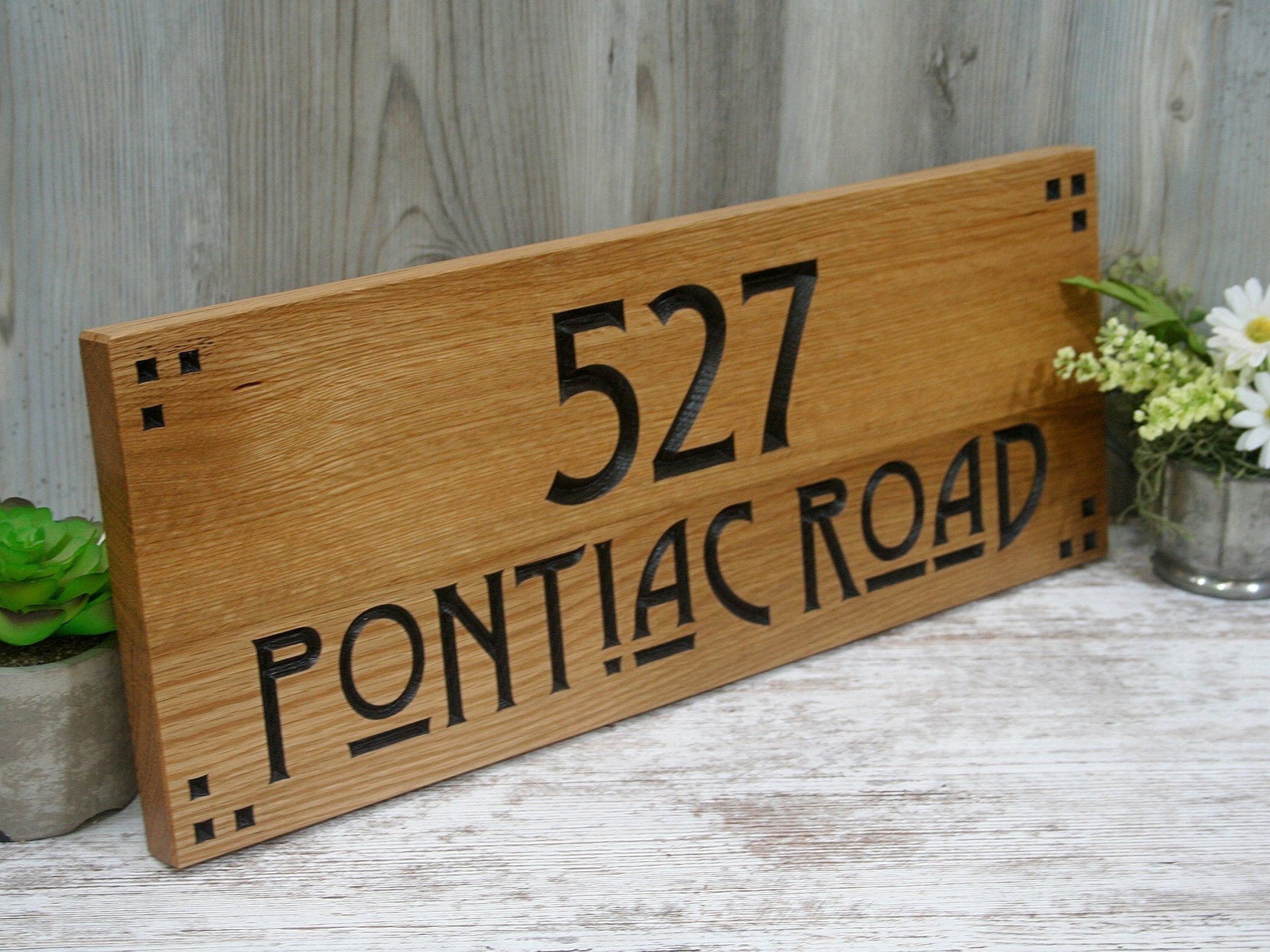 Personalized Outdoor Wooden Address Sign
