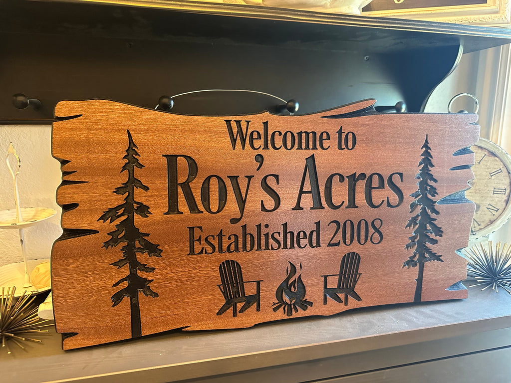Personalized Cabin Decor Carved Wood Sign