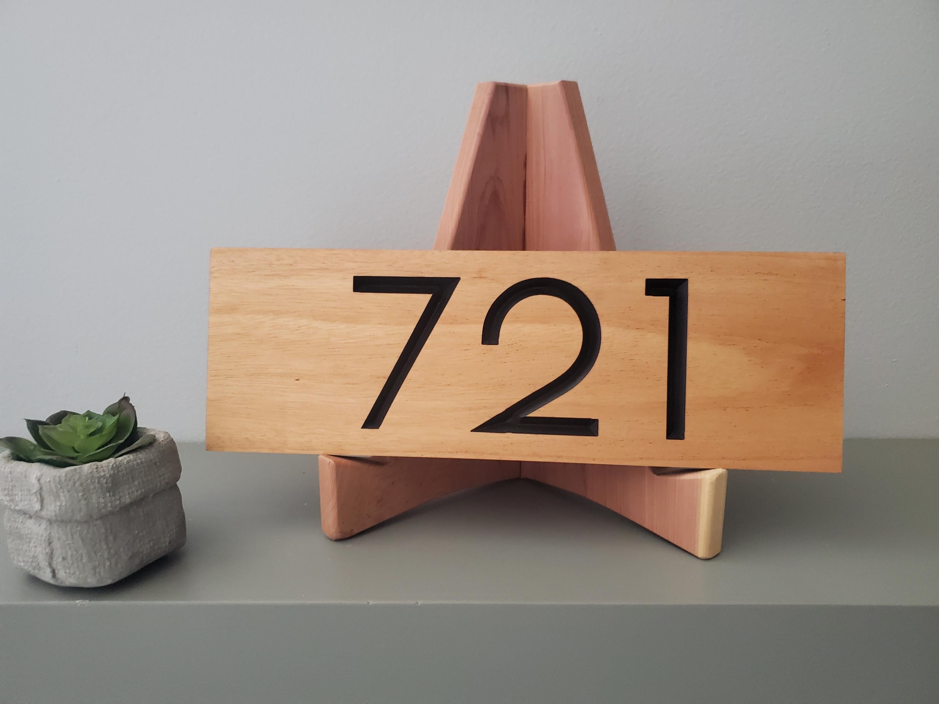 Carved Wood Personalized Home Address Numbers