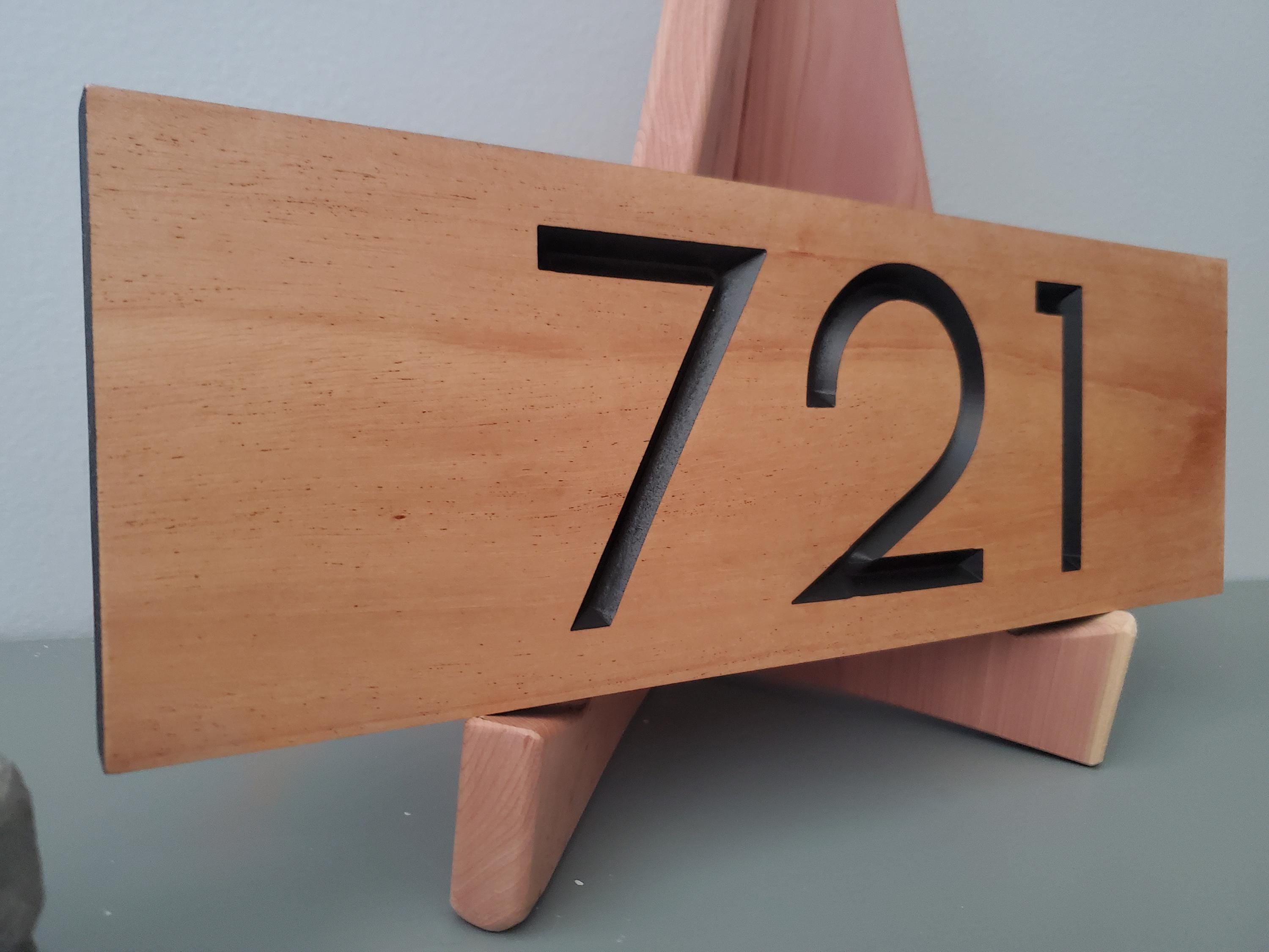 Carved Wood Personalized Home Address Numbers
