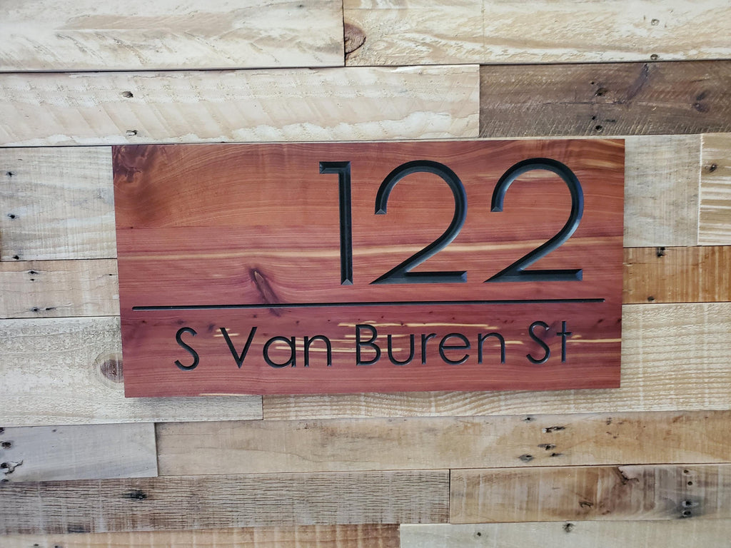Custom Wooden Home Address Sign