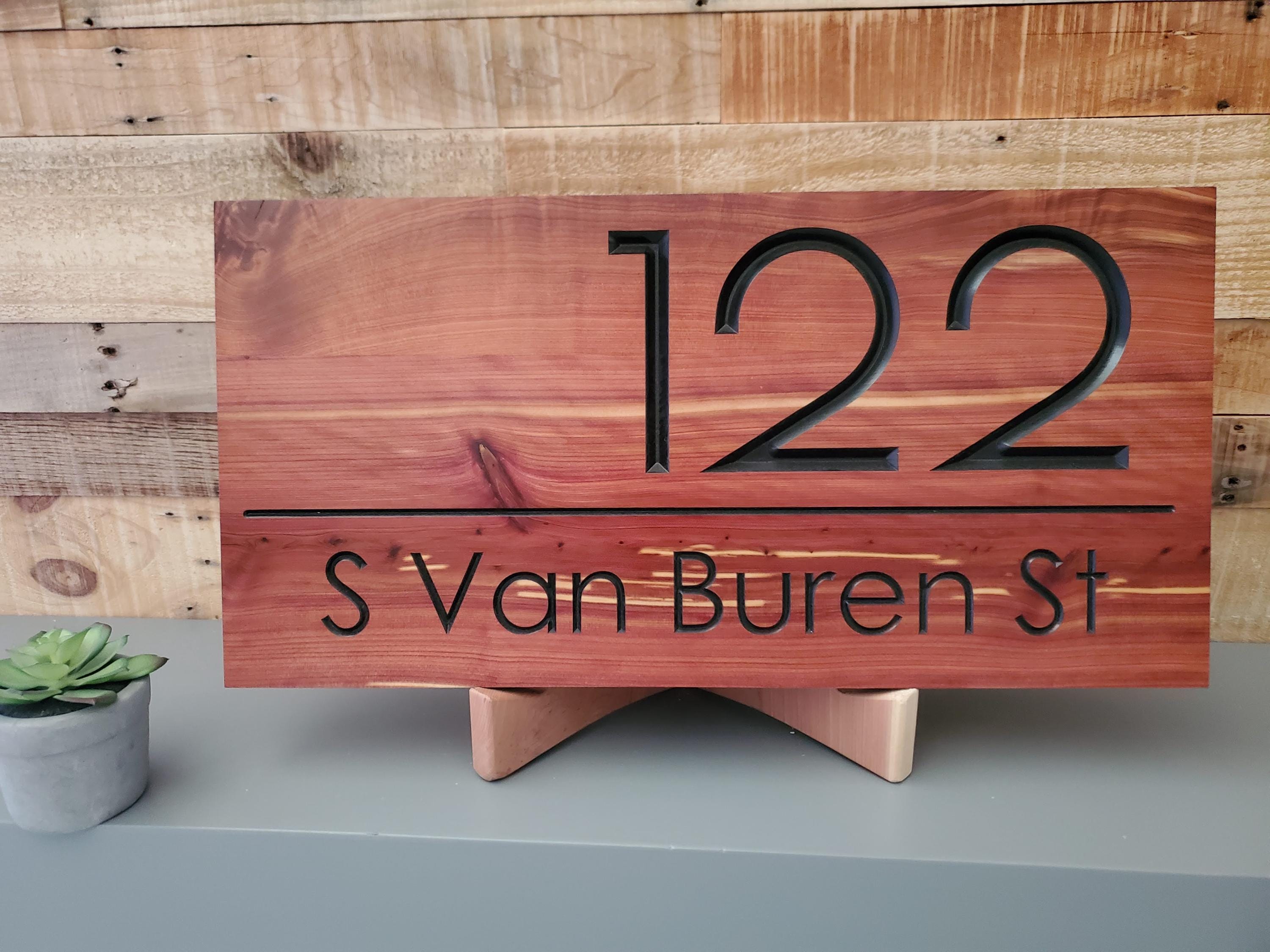 Custom Wooden Home Address Sign