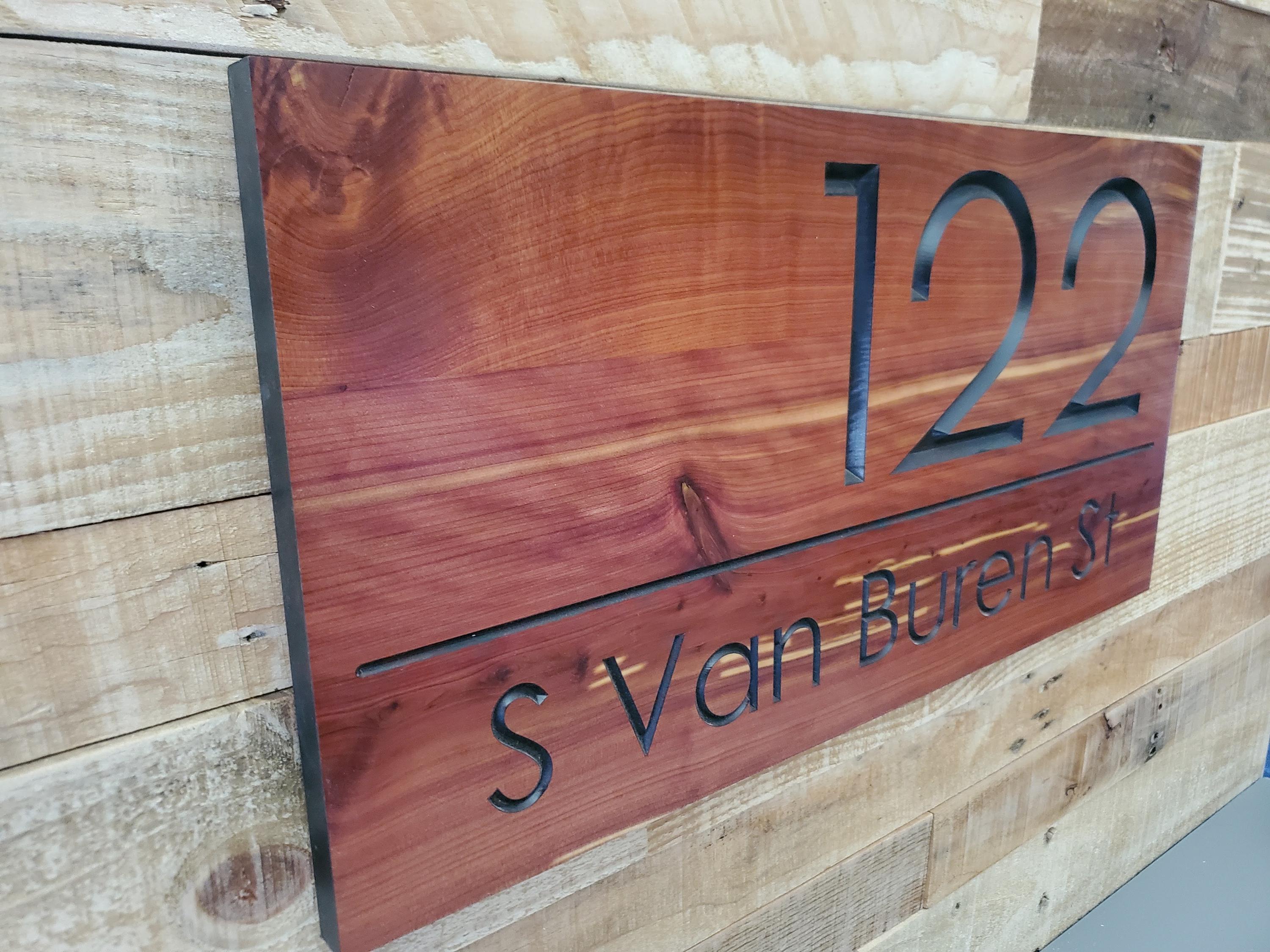 Custom Wooden Home Address Sign