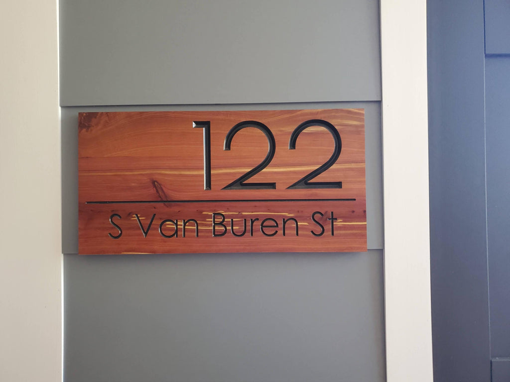 Custom Wooden Home Address Sign