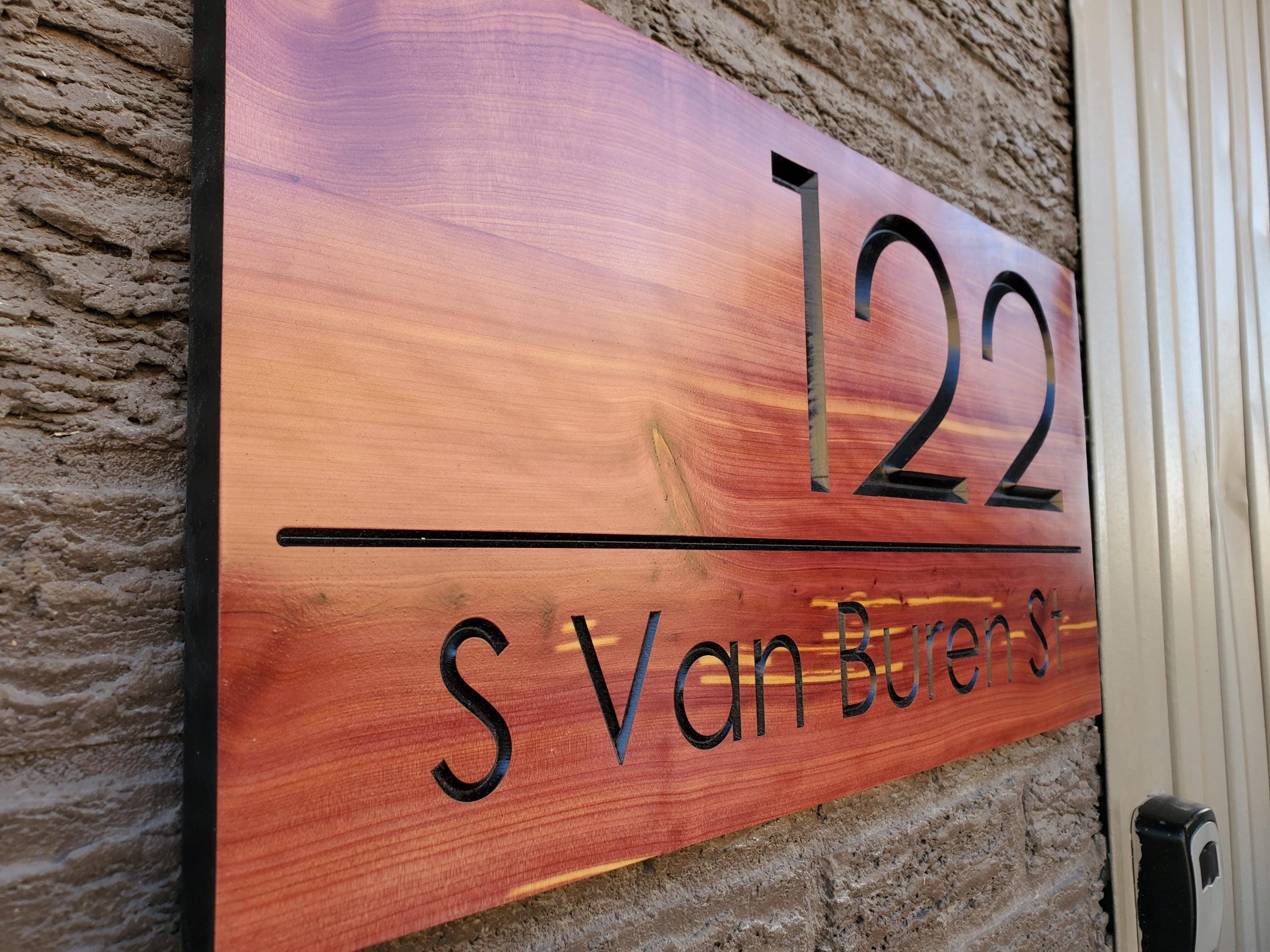 Custom Wooden Home Address Sign