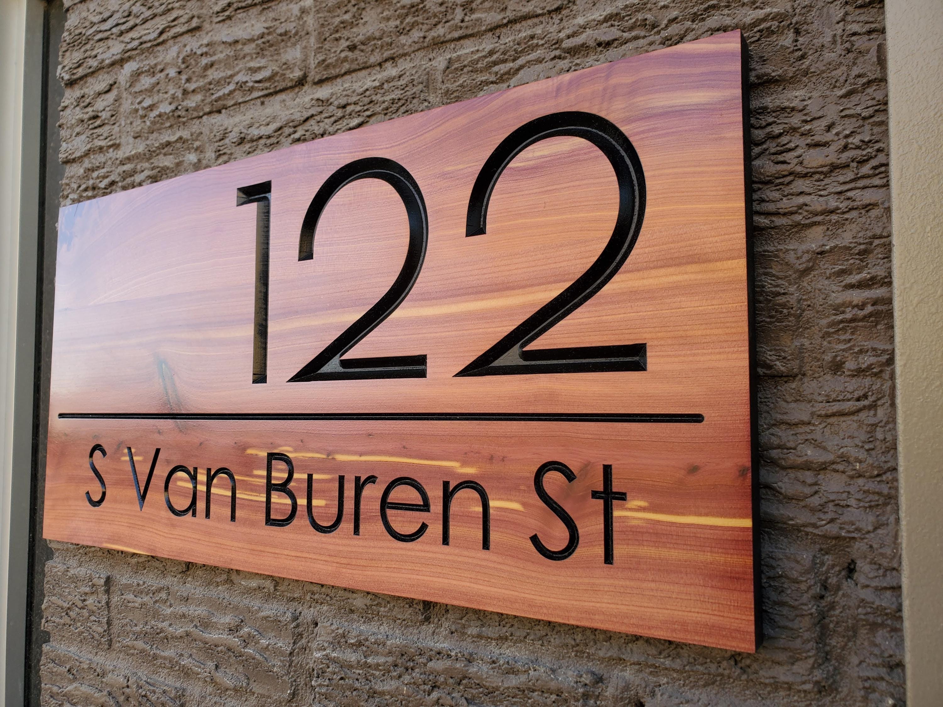 Custom Wooden Home Address Sign