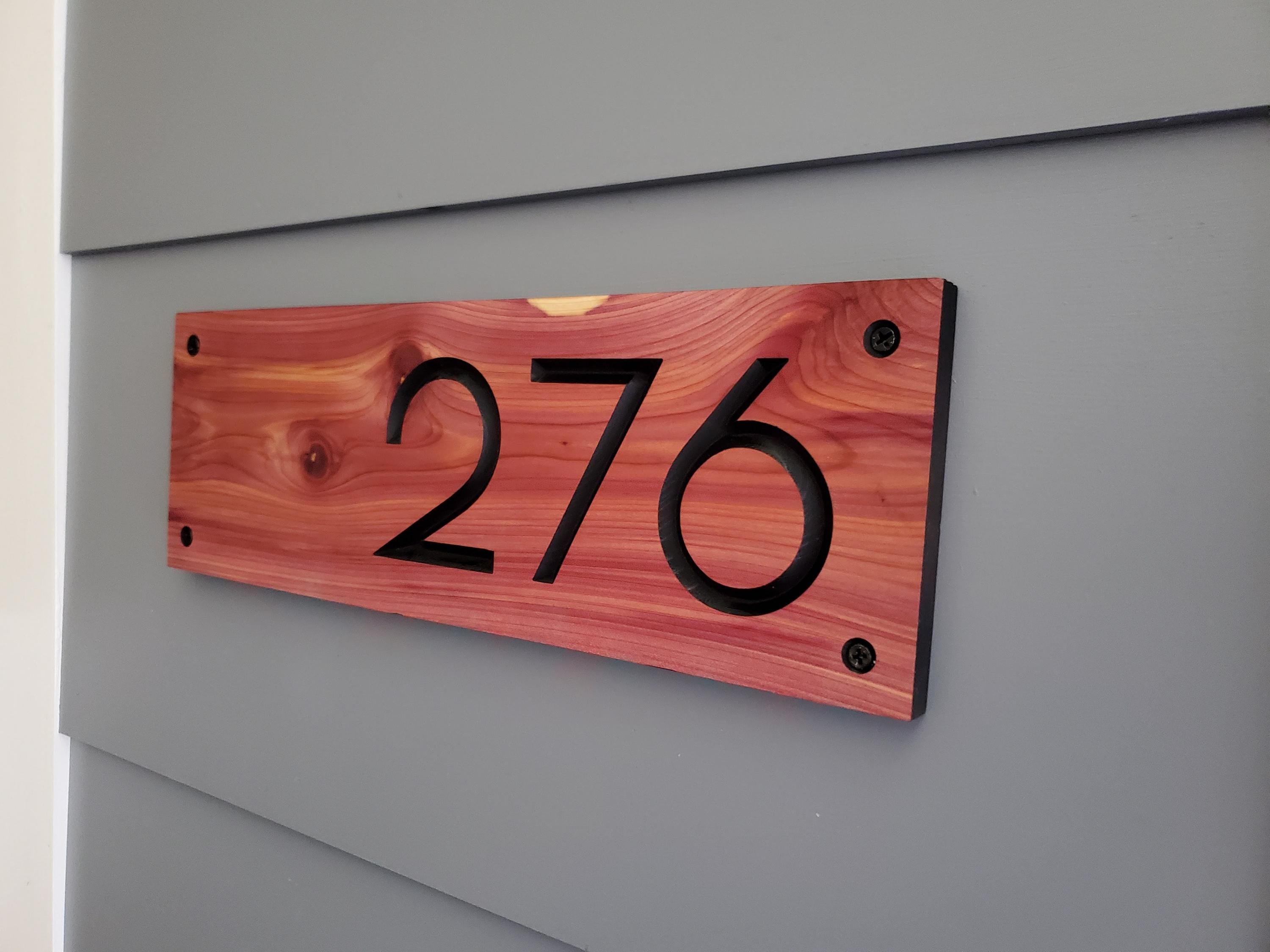 Personalized Modern Off Center Custom Home Sign